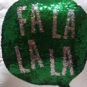 2 Sequins Fa La La La Holiday Pillows